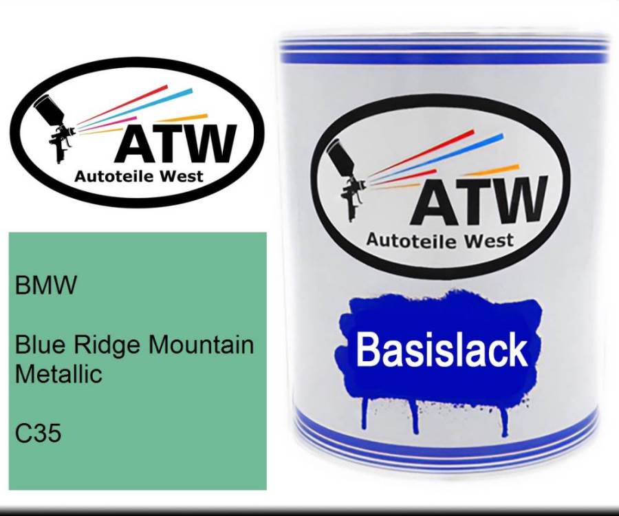 BMW, Blue Ridge Mountain Metallic, C35: 1L Lackdose, von ATW Autoteile West.